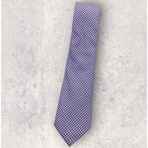 NEW RAG & BONE Cotton Tie USA LUXURY Purple White Tartan W:2.7"